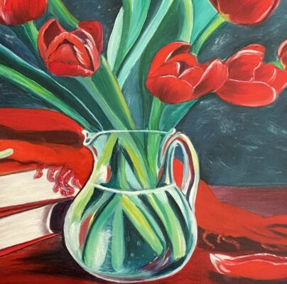 Tulips and books