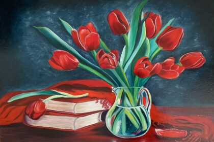Tulips and books